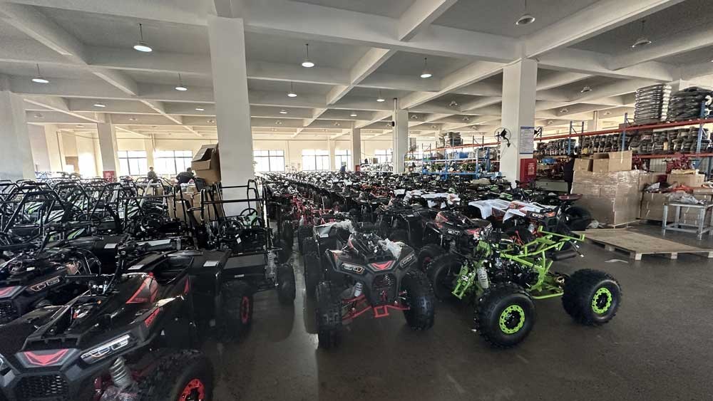 EverJoy Moto electric ATV go kart and dirt bike lineup at China factory