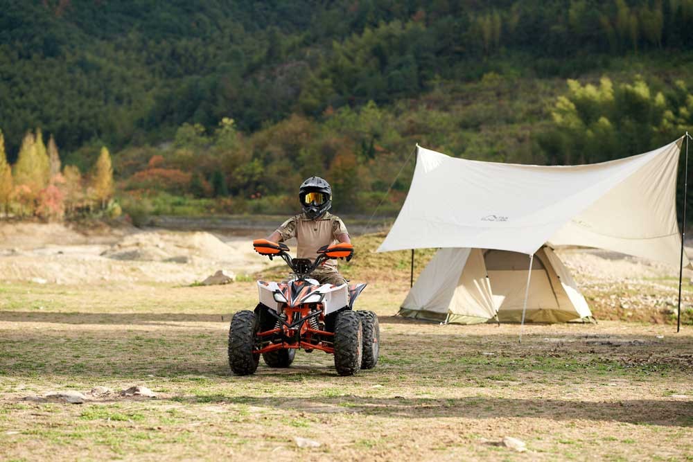 Gasoline ATV FR125ATV-SP wheel and brake detail