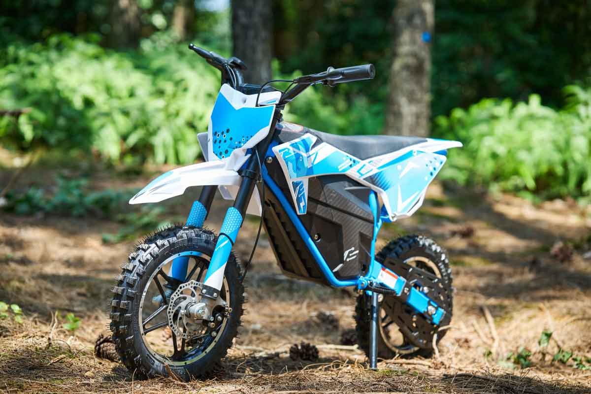Electric Dirt Bike FR08DEB motor, chain drive and rear swingarm
