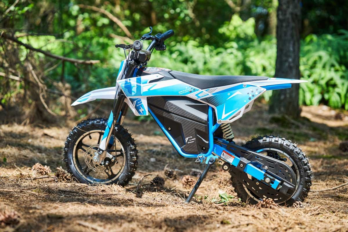 Electric Dirt Bike FR08DEB handlebar, controls and seat