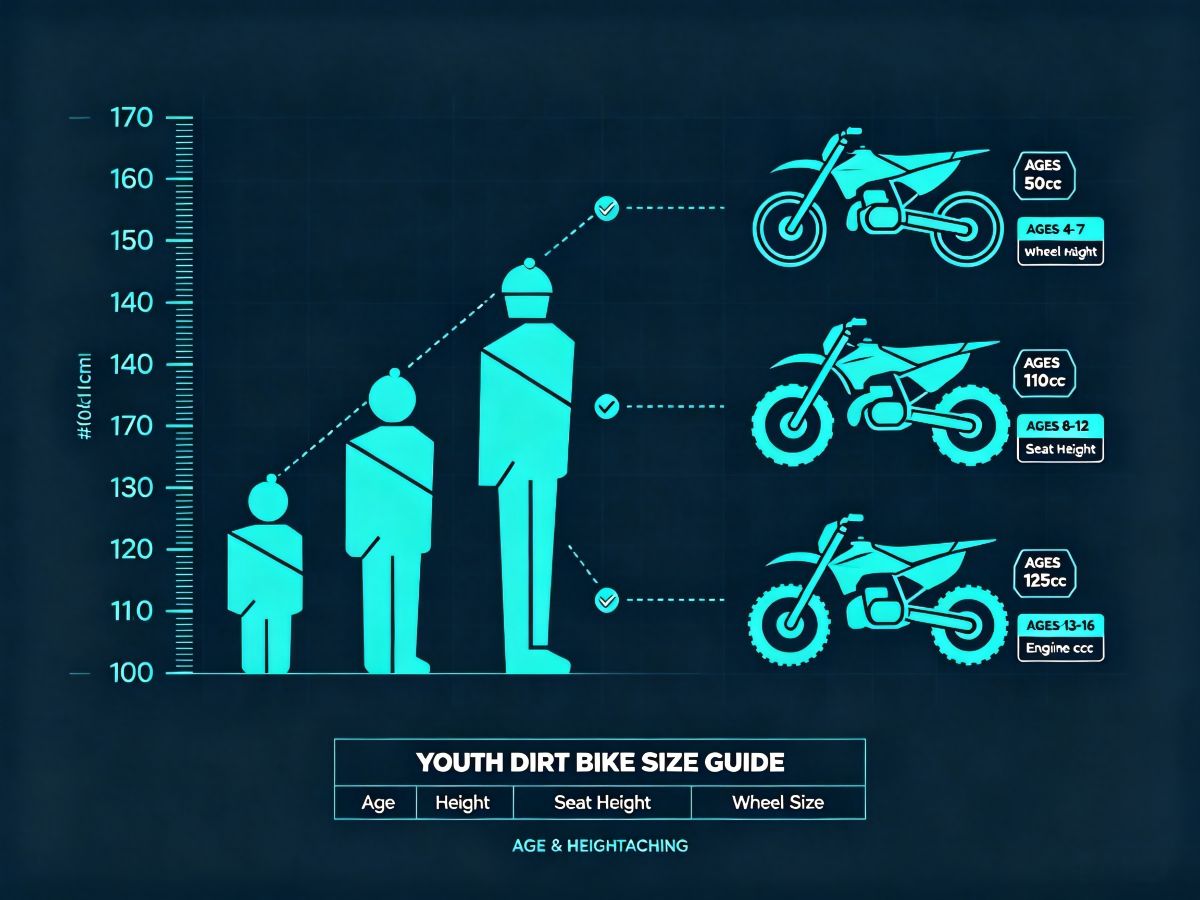 Youth Dirt Bike Size Guide: Age, Height, Inseam and Seat Height