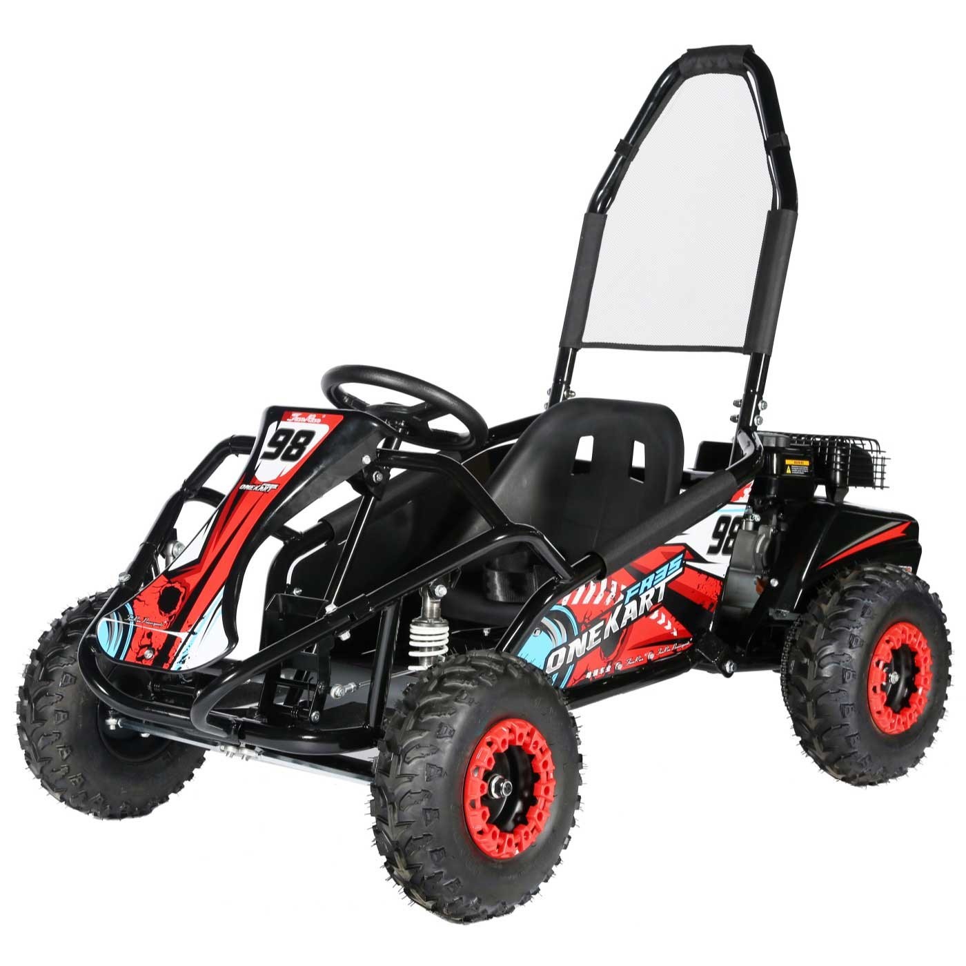 98cc Rear-Engine Gas Go Kart for Family Recreation